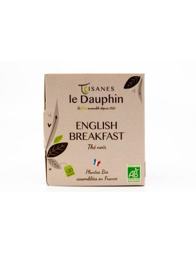 Thé noir bio English Breakfast - boite 20 doses - le Dauphin