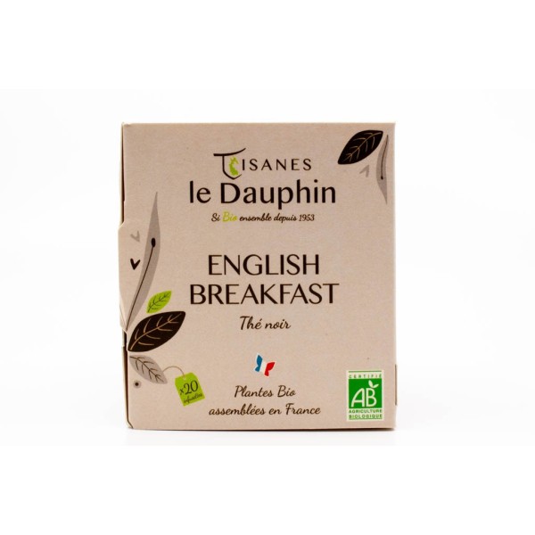 Thé noir bio English Breakfast - boite 20 doses - le Dauphin