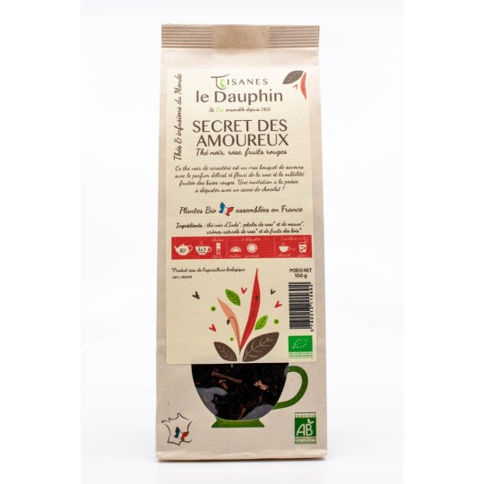 Thé noir bio Secret des amoureux - sachet vrac - Le Dauphin
