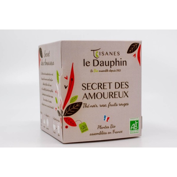 Thé noir bio Secret des amoureux - boite 20 doses - Le Dauphin