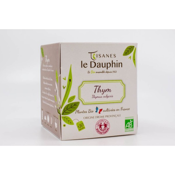 Tisane Thym bio- boite 20 doses - Le Dauphin
