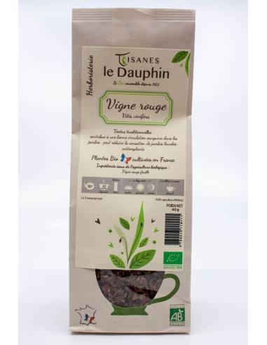 Vigne rouge bio - vrac - Tisanes le Dauphin