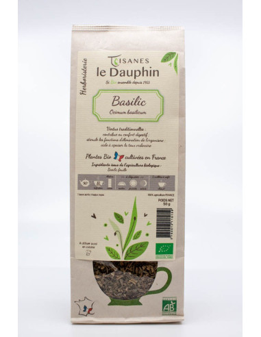 Basilic bio France herboristerie - sachet vrac - le Dauphin