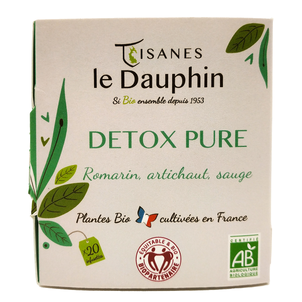 Tisane bio "Détox Pure" - boite 20 infusettes - Le Dauphin