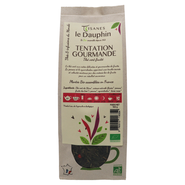 Thé vert - Tentation Gourmande - Sachet Vrac 100 gr