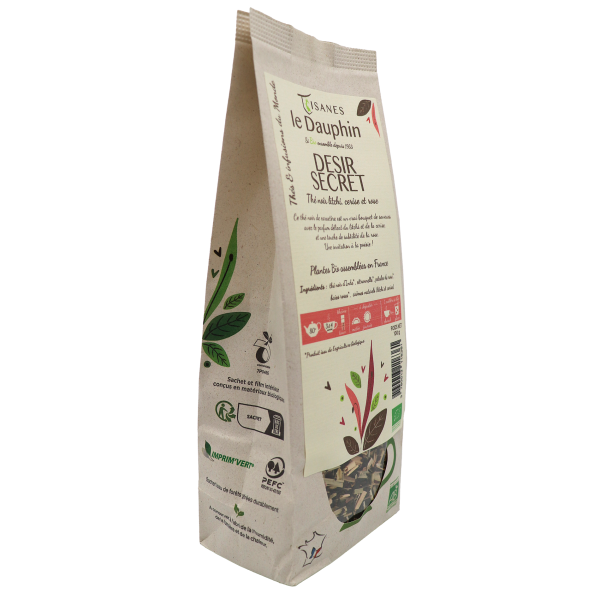 Thé noir bio Désir Secret - sachet vrac 100 gr - Le Dauphin