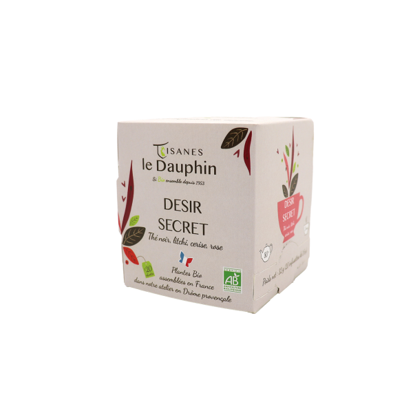 Thé noir bio Désir Secret -boite 20 doses  - Le Dauphin