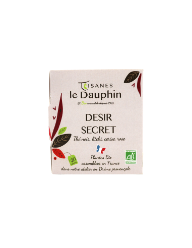 Thé noir bio Désir Secret -  boite 20 doses- Le Dauphin