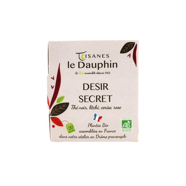 Thé noir bio Désir Secret -  boite 20 doses- Le Dauphin