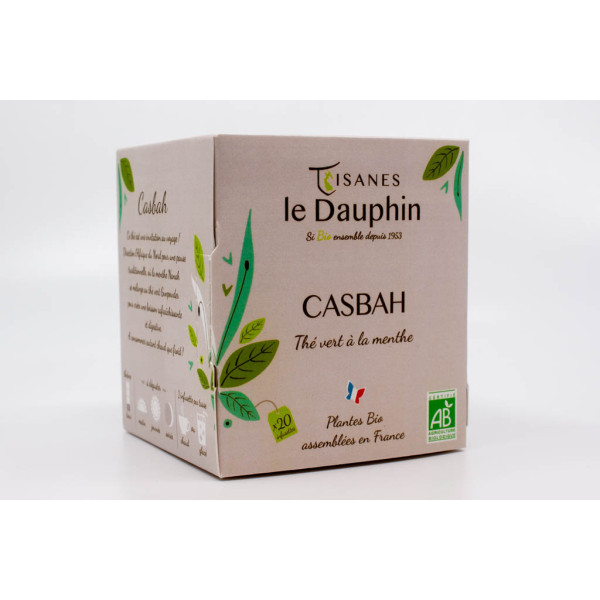 thé vert Casbah bio - thé à la menthe -boite 20 doses - Le Dauphin
