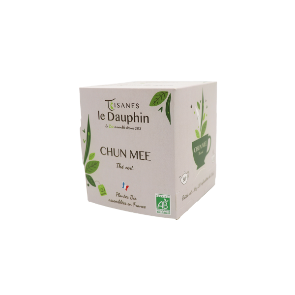 thé vert Chun Mee bio - boite 20 doses - Le Dauphin