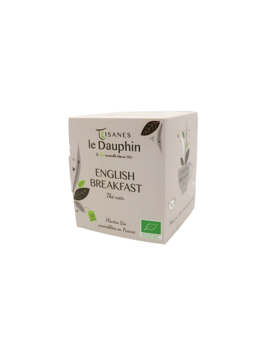 Thé noir bio English Breakfast - boite 20 doses - le Dauphin