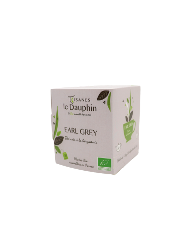 Thé noir bio Earl grey - boite 20 doses - le Dauphin