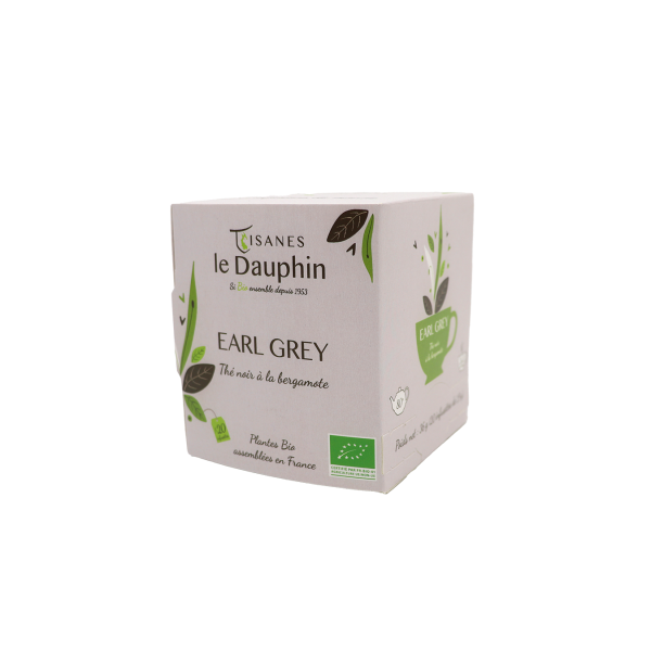 Thé noir bio Earl grey - boite 20 doses - le Dauphin