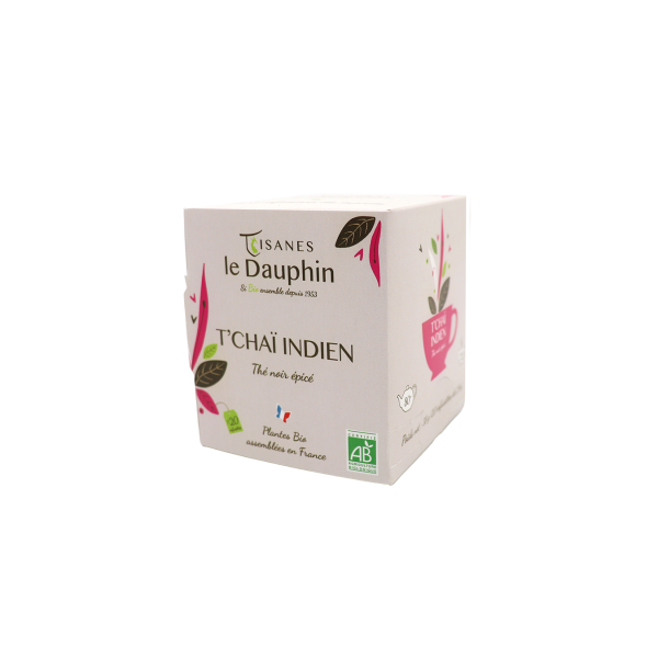Thé noir bio Tchaï Indien - boite 20 doses - Le Dauphin