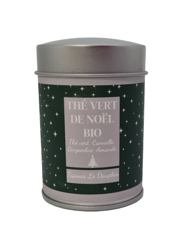 Thé vert de Noël bio en vrac et infusette - épices de Noël et amande