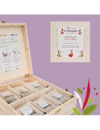 Coffret découverte de 6 thés verts, noirs et rooibos ; 72 infusettes