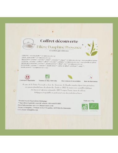 Coffret découverte de 6 infusions bio agriculture France