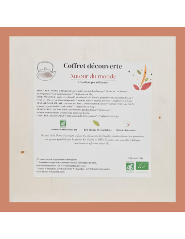 Coffret découverte de 6 thés verts, noirs et rooibos ; 72 infusettes