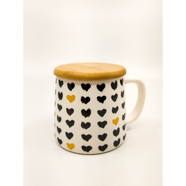 Mug "Petit Cœur", couvercle bambou - Tisanes le Dauphin