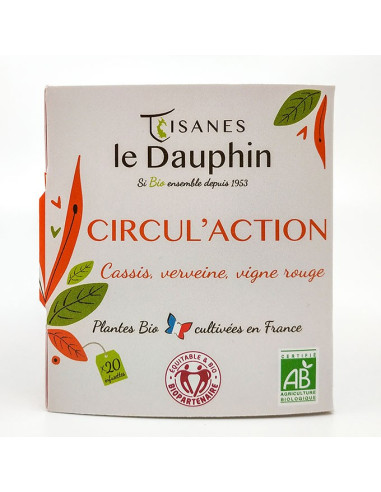 Tisane bio "Circul'action" - boite 20 infusettes - Le Dauphin
