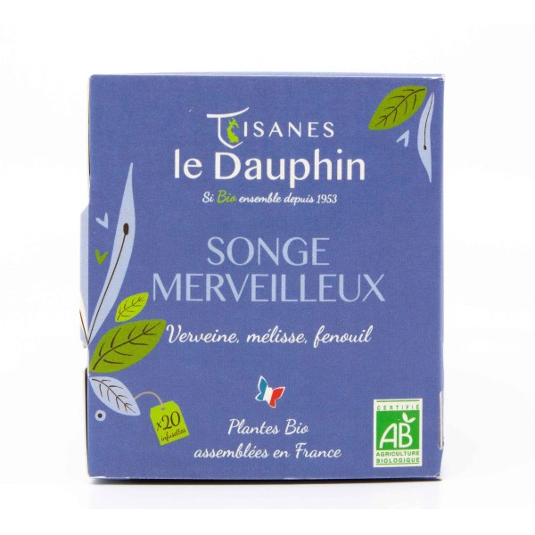 Tisane bio "Songe merveilleux" - boite 20 infusettes - Le Dauphin