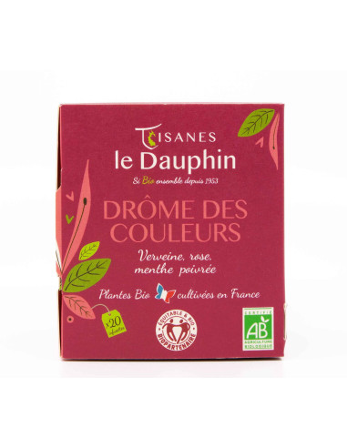 Tisane Bio "Drôme des couleurs" - boite 20 infusettes - Le Dauphin