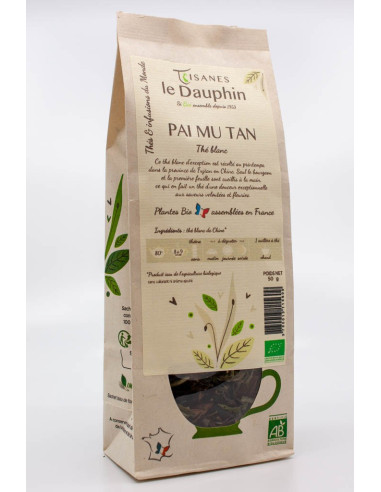 thé blanc bio Pai Mu Tan - vrac - le Dauphin
