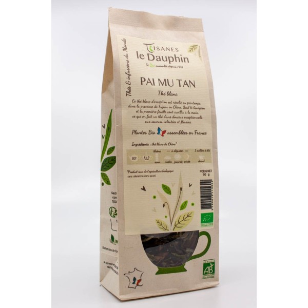 thé blanc bio Pai Mu Tan - vrac - le Dauphin
