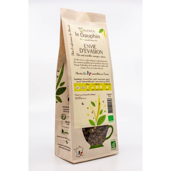 Thé vert bio Envie d'évasion - sachet vrac - le Dauphin