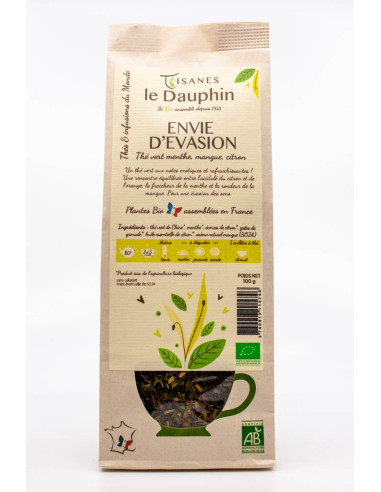 Thé vert bio Envie d'évasion - sachet vrac - le Dauphin