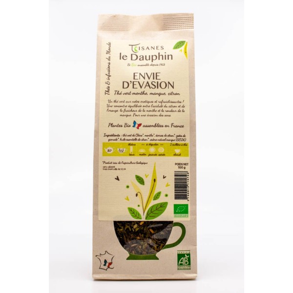 Thé vert bio Envie d'évasion - sachet vrac - le Dauphin