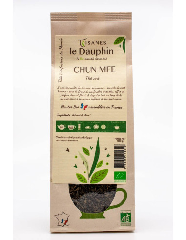 thé vert Chun Mee bio - sachet vrac - Le Dauphin