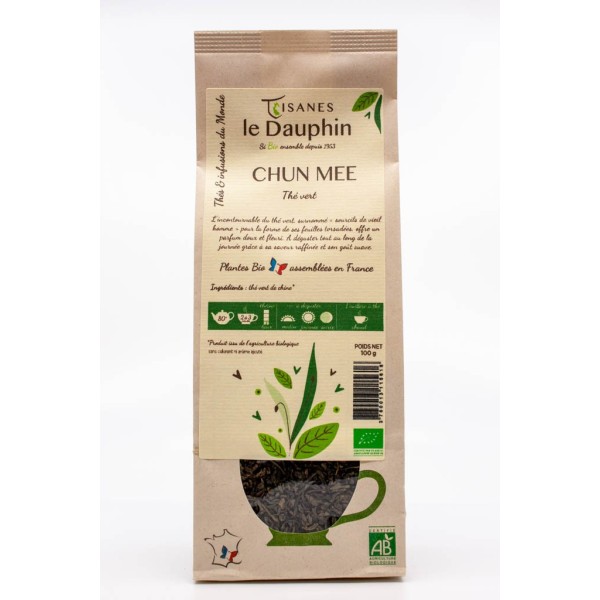 thé vert Chun Mee bio - sachet vrac - Le Dauphin