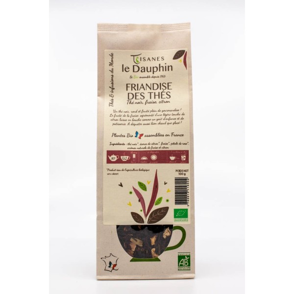 Thé noir bio Friandise des thés - sachet vrac - le Dauphin
